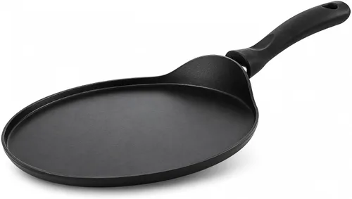 Vista 3 de Hascevher Teflon Classic - Sartén antiadherente para crepas de 7 pulgadas, utensilios de cocina CR7, color negro