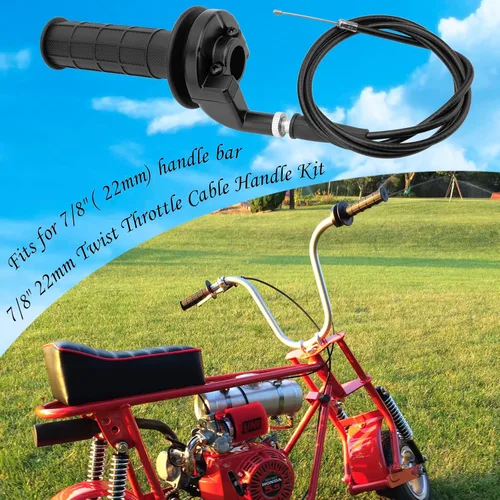 Vista 7 de Empuñaduras y cable del acelerador para ATV Quad Pit / Dirt Bike Baja Mini Bike Mb165 Mb200 196cc 200cc Doodlebug Bike Compatible con barra de 22mm