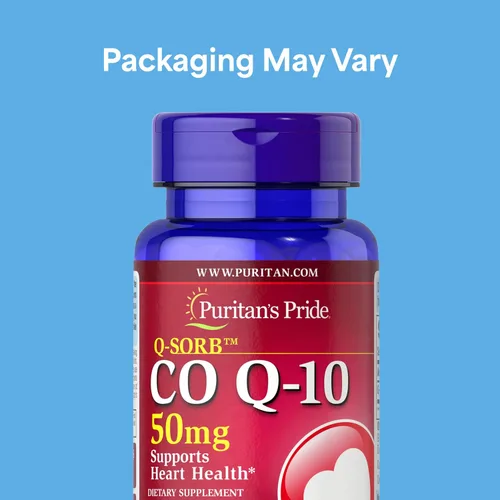 Vista 2 de Puritan's Pride Coenzima CoQ10 de 50 mg, suplemento dietético para la salud del corazón, presión arterial, salud oral de las encías y apoyo al