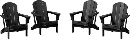 Vista 32 de WestinTrends Malibu Outdoor Patio HDPE Silla plegable de polietileno Negro