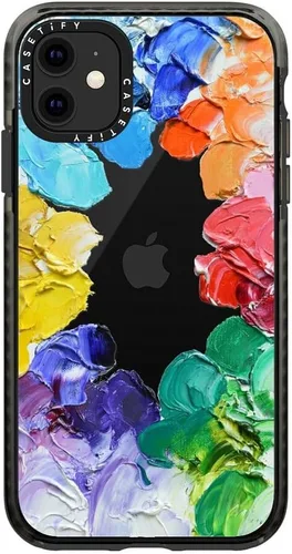 Vista 132 de Funda Impact de CASETiFY para iPhone 11 - Tiempo A Solas de Esther Kim - Negro Claro