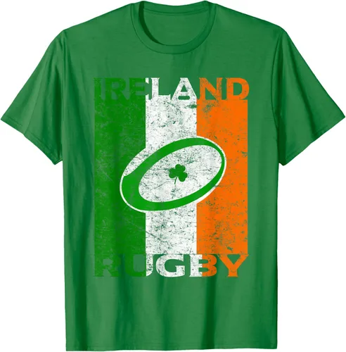 Vista 5 de Camiseta de rugby irlandés con la bandera de Irlanda, regalo vintage Negro