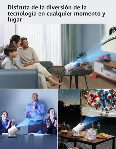 Vista 8 de Mini proyector con WiFi 6 y Bluetooth 5.2, aplicación incorporada, proyector portátil inteligente compatible con 4K 1080P FHD, 180° giratorio