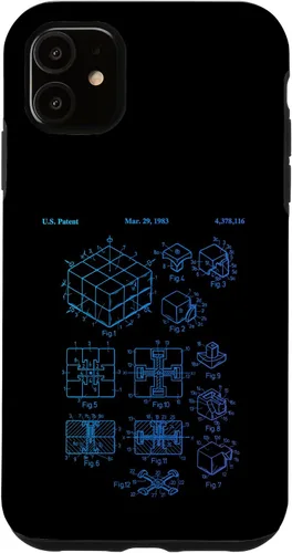 Vista 8 de Carcasa de matemáticas retro para iPhone 16 de cubo de rompecabezas competitivo Rubik Patent Speed Cubing