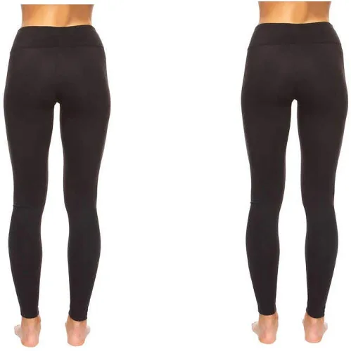Vista 3 de Felina Legging Athleisure Performance de gamuza (paquete de 2) para mujer con cintura adelgazante. Estilo C3690RT