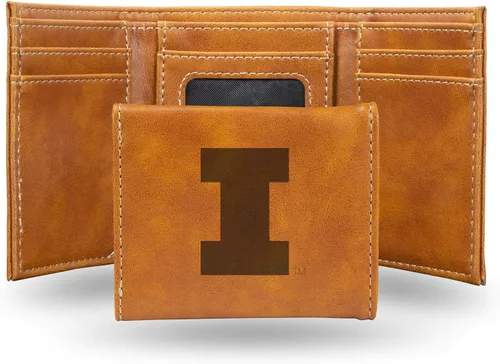 Vista 139 de NCAA Rico Industries - Billetera triple grabada con láser, con grabado láser, accesorio para hombre