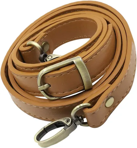 Vista 9 de EXCEART Correa de hombro acolchada ajustable de cuero de vaca con ganchos giratorios de metal para mensajero, portátil, cámara, bolsas de lona 47.2