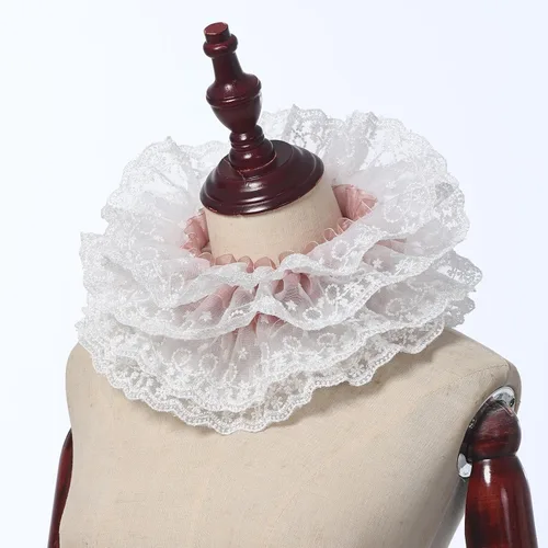 Vista 34 de BLESSUME 1 cuello de encaje renacentista con volantes