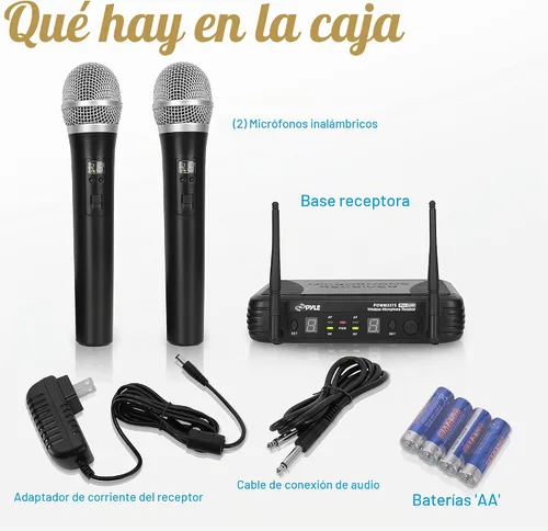 Vista 8 de PylePro PDWM3375 Premier Series sistema de sonido de dos canales con 2 micrófonos UHF inalámbricos y frecuencia seleccionable