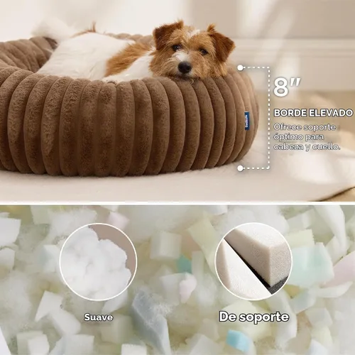 Vista 2 de Bedsure ComfyFleece® Donut - Cama para perros pequeños con funda extraíble lavable