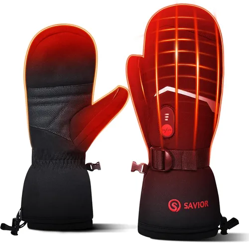 Vista 6 de Savior Heat Guantes para hombre y mujer, guantes eléctricos recargables, adecuados para el trabajo al aire libre, esquí, correr, senderismo, etc.
