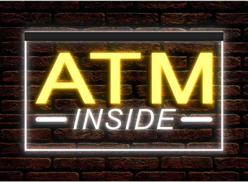 Vista 12 de 120049 ATM Inside 24 Hour Deposit Check Banking Display LED Light Letrero de neón (12 x 8 pulgadas, 16 colores por control remoto)