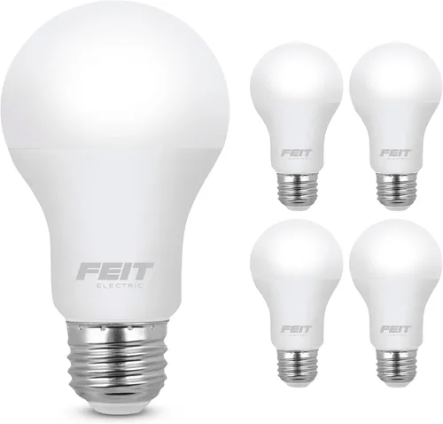 Vista 2 de Feit Electric Bombillas LED A19, equivalente a 60 W, no regulables, 800 lúmenes, base estándar E26, blanco suave de 2700 K, 80 CRI, vida útil de 10