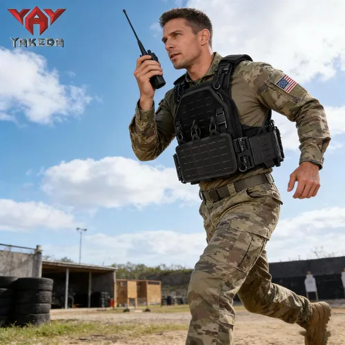 Vista 6 de vAv YAKEDA Chaleco táctico de liberación rápida con corte láser multicam, chaleco ligero