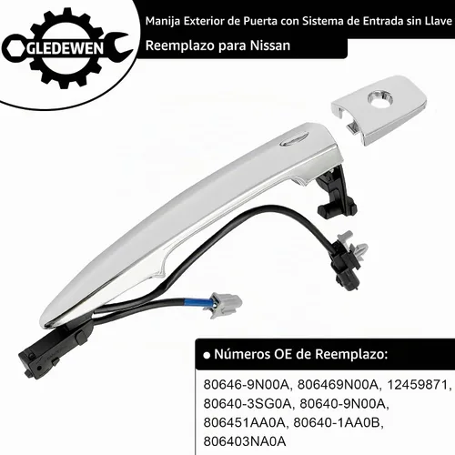 Vista 3 de Manija de puerta lateral del conductor, apta para Nissan Sentra Murano