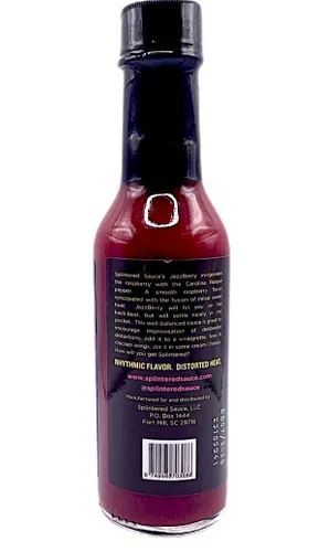 Vista 3 de Splintered Sauce Salsa picante JazzBerry - Frambuesa dulce y Carolina Reaper - Salsa picante a base de frutas galardonada - Sabor rítmico. Calor