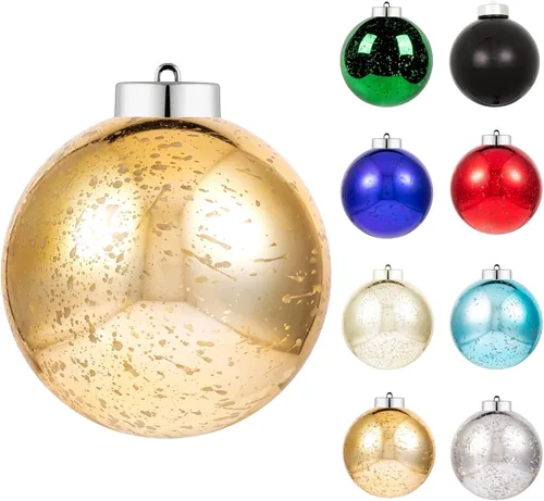 Vista 10 de XmasExp Juego de 24 mini esferas de Navidad inastillables para bolas de árbol de Navidad, 1.18 pulgadas (negro)