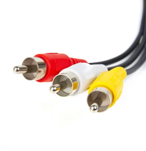 Vista 3 de Cable compuesto RCA de 10 pies para audio/video DVD/VCR/SAT, conectores amarillo/blanco/rojo, 3 machos a 3 machos