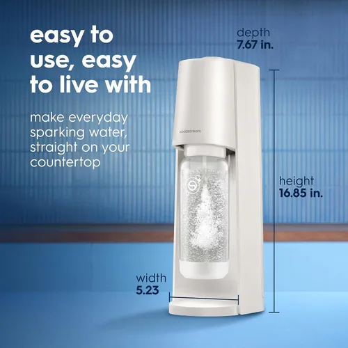Vista 11 de Sodastream Classic Kit de máquina de refrescos y agua con gas (blanco cálido) con recipiente de CO2 de 60 L y botella de carbonatación