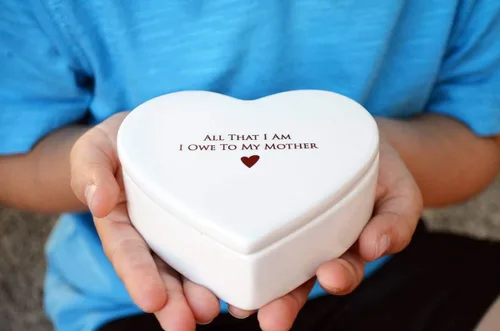 Vista 5 de Regalo para mamá de Susabella - Regalo de boda para madre de la novia o madre del novio, caja de cerámica para recuerdos en forma de corazón o caja