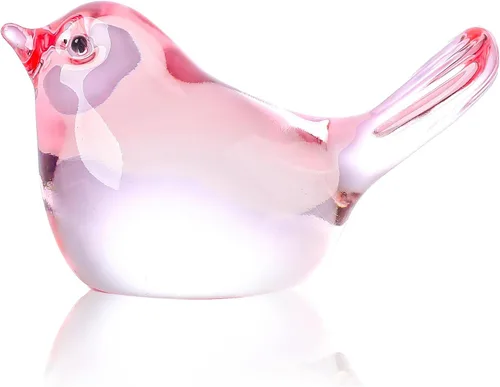 Vista 10 de YWHL Figuras de pájaros azules de cristal hechas a mano, regalos de animales para amantes de los pájaros, mujeres y hombres, pájaros de cristal