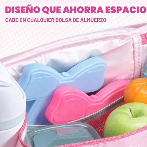 Vista 7 de Fit & Fresh Cool Coolers Reusable Kids Lunch Box Ice Packs, 4pk Bows (4 Pack)