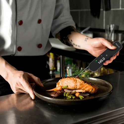 Vista 6 de Termómetro digital de carne de 0.5 segundos, de lectura instantánea, termómetro de alimentos para cocinar y asar a la parrilla, rellenos