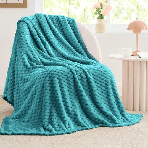 Vista 231 de BEDELITE Manta de forro polar para sofá y cama, manta decorativa de jacquard 3D de almendra, súper suave y acogedora, manta mullida cálida adecuada