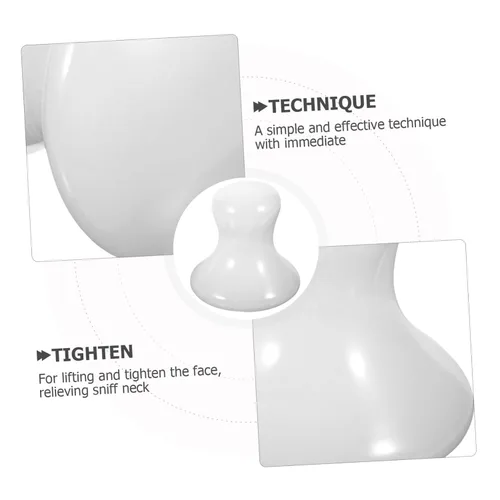 Vista 8 de Uonlytech Gua Sha Tools Health Jade Stones Hongos raspado herramienta de masaje para spa en casa, 2 piezas, color blanco