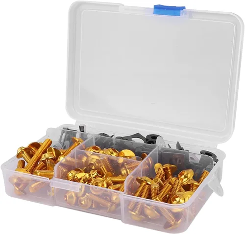 Vista 12 de Tornillos, kit universal de carenado de 177 piezas de tornillos de motocicleta M5 M6 apto para motos deportivas (azul)