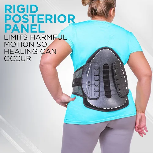 Vista 4 de BraceAbility Soporte lumbar para espalda de descompresión – Cinturón de corsé lumbosacro semirrígido ajustable para discectomía, laminectomía