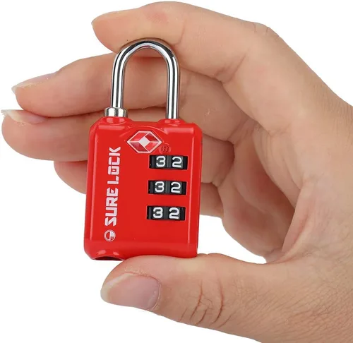 Vista 5 de SURE LOCK Cerraduras de equipaje de 3 dígitos aprobadas por la TSA con cuerpo de aleación de zinc y grillete de acero endurecido para bloquear