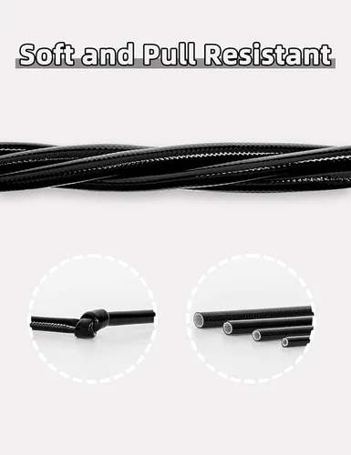 Vista 6 de BLUEWING Funda de fibra de vidrio de silicona, 20 piezas, línea de pesca, protección suave, Chafe, tubo de engranaje, trenzado, protector de Negro