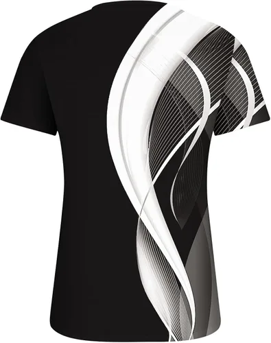 Vista 5 de Camisas casuales para mujer, de manga corta, con botones, cuello en V, para verano, básicas, con estampado de moda, blusas fluidas para vacaciones