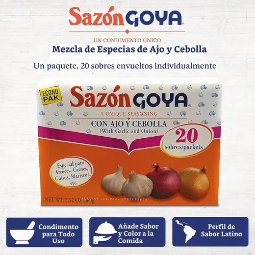 Vista 3 de Goya Sazon Ajo Y Cebolla 3.5 oz