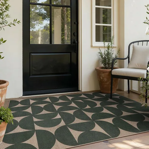 Vista 20 de Lahome Tapetes geométricos para puerta de interior para entrada, alfombra antideslizante lavable de 2 x 3 negro / neutro