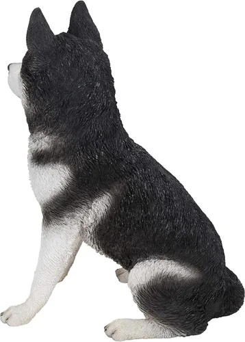 Vista 6 de HI-LINE Gift Ltd. - Husky siberiano grande en blanco y negro sentado
