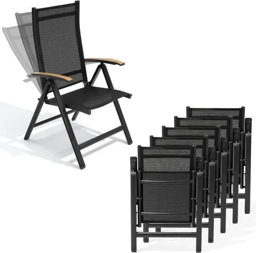 Vista 12 de Crestlive Products Juego de 2 sillas plegables para patio, sillas Negro