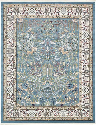 Vista 33 de Unique Loom Colección Narenj - Alfombra de área - Bristol (2' 2" x 3' 1" ovalada, azul/beige)