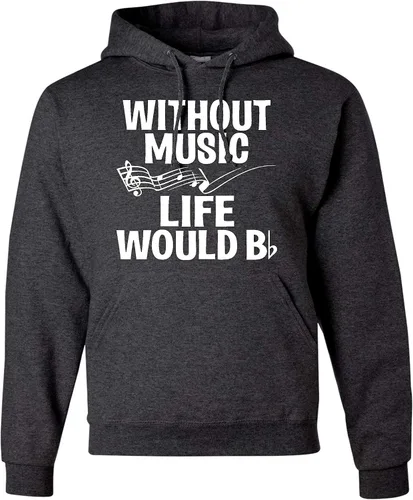 Vista 18 de Go All Out Sudadera con capucha para hombre y mujer sin música Life Would B Flat Funny Music Lovers Granate