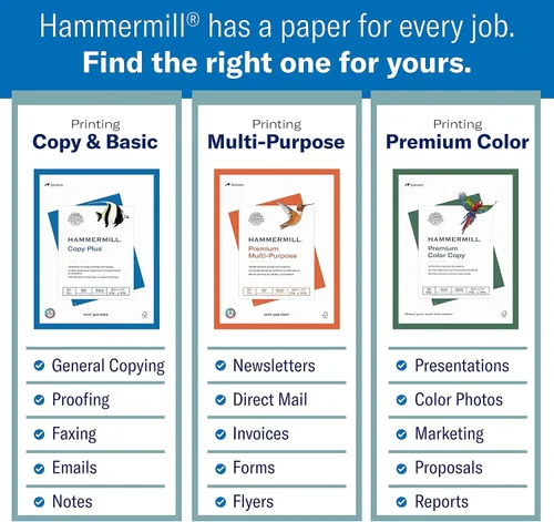 Vista 4 de Hammermill Cartulina, copia a color premium, 60 libras, 8.5 x 11-100 brillante, hecha en los Estados Unidos, 122549R, blanco, 1 paquete (250 hojas)