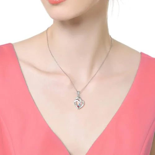 Vista 4 de Lam Hub Fong Regalos personalizados para mamá y madre con 3 piedras de nacimiento hechas a mano, tono plateado, chapado en oro de 18 quilates