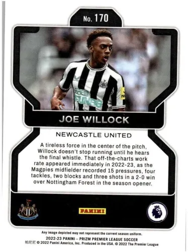 Vista 2 de 2022-23 PANINI PRIZM PREMEIR LEAGUE #170 JOE WILLOCK NEWCASTLE UNITED SOCCER OFFICIAL TRADING CARD OF THE PRO