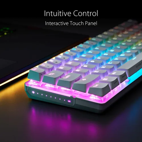 Vista 5 de ASUS ROG Falchion Ace - Teclado mecánico compacto para juegos 65% RGB, interruptores ROG NX marrones y estabilizadores de interruptor, espuma