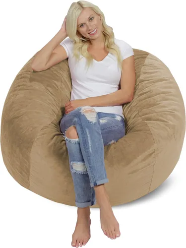 Vista 4 de Chill Sack Bean Bag Funda para silla, 3 pies, microgamuza - Oliva
