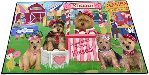 Vista 26 de Doggie of the Day Australian Terrier Dogs Floor Mat - 4th of July Independence Day - Best Dog Doormat - Protector Decor - Unique Portrait Art