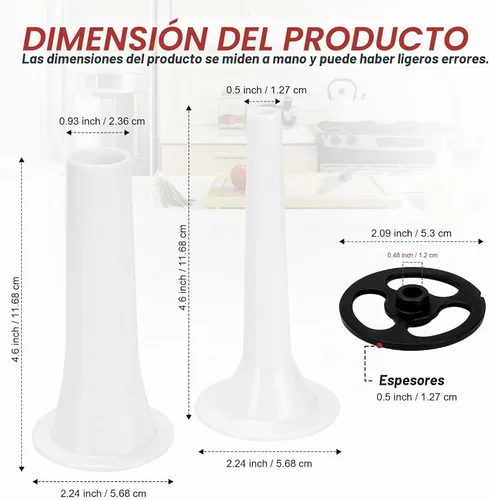 Vista 2 de Kit de tubo de relleno de salchichas para picadora de carne KitchenAid FGA