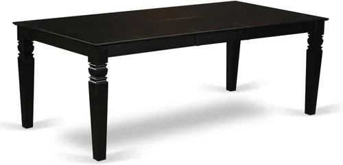 Vista 5 de East West Furniture LGCL7-BLK-W - Juego de mesa de comedor de 7 piezas que consta de una mesa de comedor rectangular con hojas de mariposa y 6 Negro