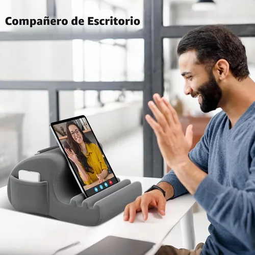 Vista 4 de Soporte de almohada para iPad de tableta, soporte de tableta para regazo Gris
