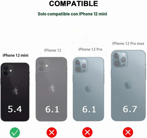 Vista 7 de TENDLIN Compatible con iPhone 12 Mini Funda de Grano de Madera con Textura de Fibra de Carbono Diseño de Cuero Híbrido Funda Negra